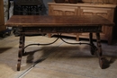 style Walnut spanish table with two drawers, Spain 18 th century