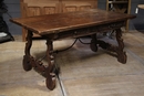 style Walnut spanish table with two drawers, Spain 18 th century